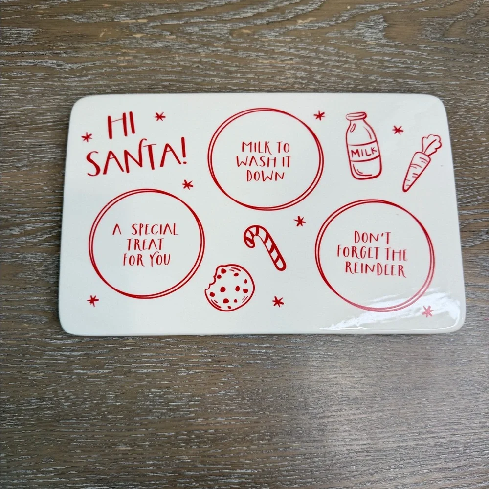 NWT Target Bullseye Playground Dear Santa Ceramic Christmas Cake Stand